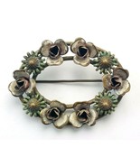Vintage Antique Open Oval Flower Brooch Pin - $20.37 CAD