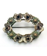 Vintage Antique Open Oval Flower Brooch Pin - £11.73 GBP