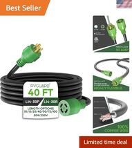 4 Prong 30 Amp 40 Foot Generator Extension Cord, NEMA L14-30P/L14-30R, 1... - $119.53