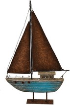13.43 H Sail Boat Decor Display Rustic Nautical Beach Theme Room Decor N... - $25.99