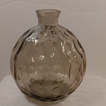 Vintage Barcelona Bubble Vase Champagne/ Amber Art Glass Handmade Europe... - $41.58