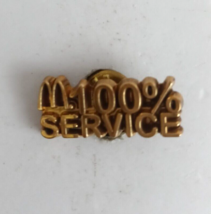 Vintage Golden Arches 100% Service McDonald's Employee Lapel Hat Pin - $12.13
