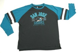 San Jose Sharks Hockey Club NHL Official Long Sleeve Shirt Teal Black Mens 2XL - £30.07 GBP