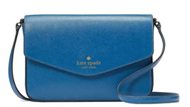Kate Spade Sadie Envelope Crossbody Bag Blue Leather K7378 Purse NWT $279 Retail - £71.19 GBP