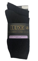 Luxe Cashmere Blend Wool 2 Pair Ladies Socks Diamond Pattern Cable Knit ... - £18.37 GBP