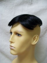 Black Toupe Hairpiece Partial Wig Bald Patch Rug Ol Grandpa Gramps Toopa... - $183.51 MXN