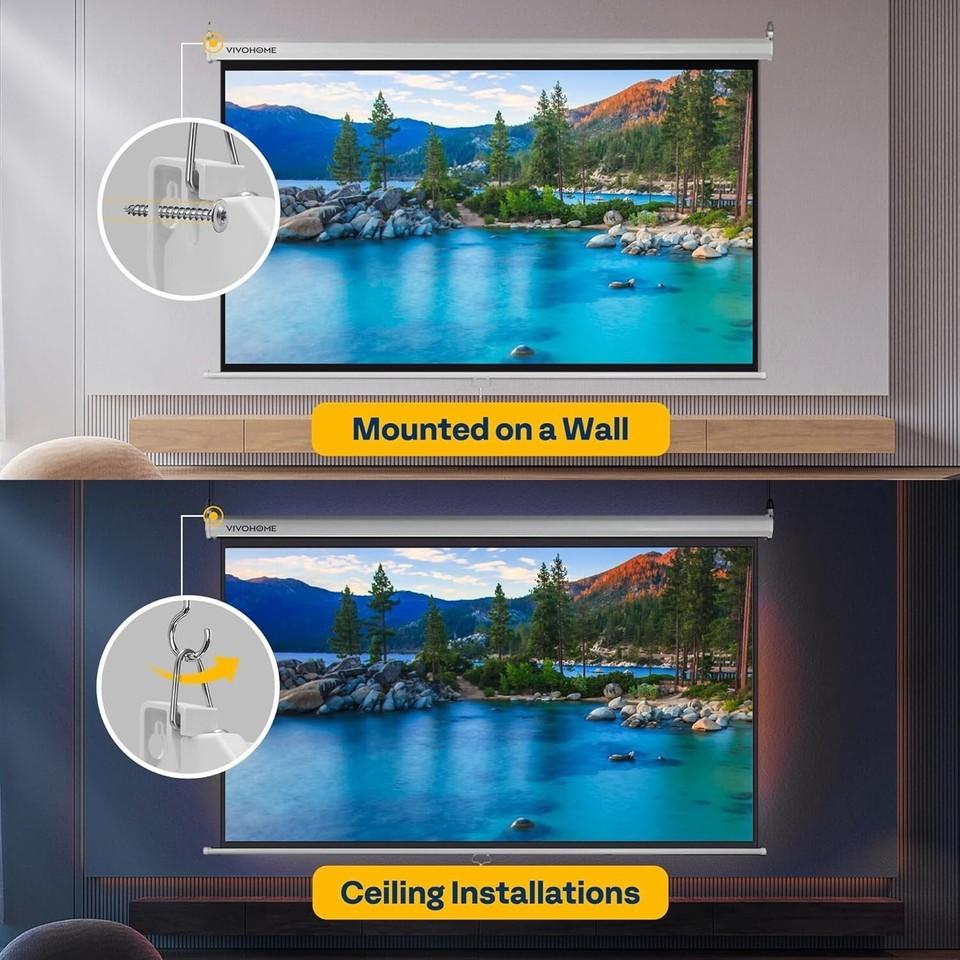 Portable 80 Inch White Projector Screen - 4K Ready for Movies & Presentations Item image 6