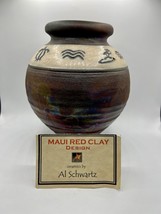 Maui Clay Handmade Raku Petrograph Art Vase - £31.65 GBP
