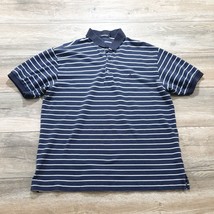 Nautica Men Large Short Sleeve Polo Shirt Sport Athletic Golf Vacation Knit Blue - £14.72 GBP