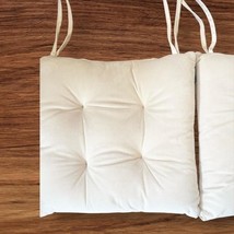 Set 2 Tahari Home Beige Velvet Seat Cushions Decor Accent 17x17" Luxe Dining Pad image 5