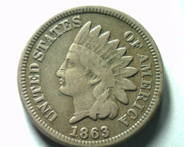 1863 Indian Cent Fine / Very Fine F/VF Nice Original Coin Bobs Coins Fast Ship - £18.79 GBP