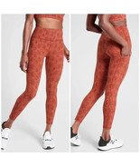 $89 ATHLETA ultimate stash 7/8 leggings XS red clay snake skin print yog... - £16.48 GBP