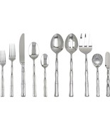 45-Piece Bamboo Shaped Flatware Set, 18/8 Stainless Steel Silverware Cutlery Set - $214.58