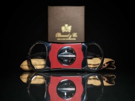 Brizard and Co Red Leather  and Black Python cigar V cutter - $195.00