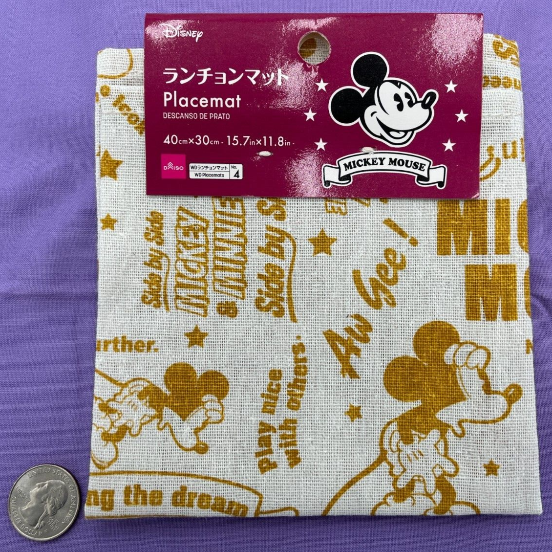 Primary image for Disney Mickey Mouse Fabric Placemat (15.7" x 11.8") - Add Magic to Your Dining