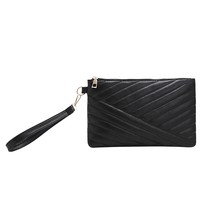 Fashion Women PU Leather Envelope Bag Elegant Lady Portable Solid Color Zipper   - £86.11 GBP