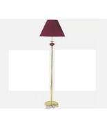 Porcelain Floor Lamp Light Stylish brass finish metal base Burgundy Shad... - $65.08 CAD