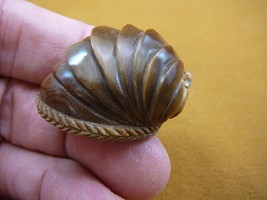 (tb-snail-4) little tan Snail shell Tagua NUT palm figurine Bali carving snails - £31.38 GBP