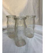 3 Vintage Clear Glass Milk Bottle &quot;One Pint Liquid 6S2-1 Reg. Sealed L. ... - £10.39 GBP