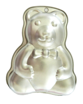 Cake Pan Jello Mold Teddy Bear Aluminum Small 10 Inches Wall Hanging Silver Tone - £15.48 GBP