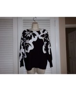 Avant Garde Chico&#39;s black white rayon/polyester sweater size 1 Retro - €13,55 EUR