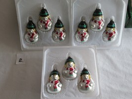 Lot of 9 (3x3) Bradford Trimmeries Snowman Glass Christmas Tree Ornament... - $445.62 MXN