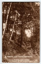 Bright And Happy Birthday RPPC Postcard Deep In The Woods Rustic EAS Germany - £32.48 GBP