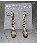 White House Black Market Silver Tone Chain Dangle Post Earrings Aurora B... - $16.45