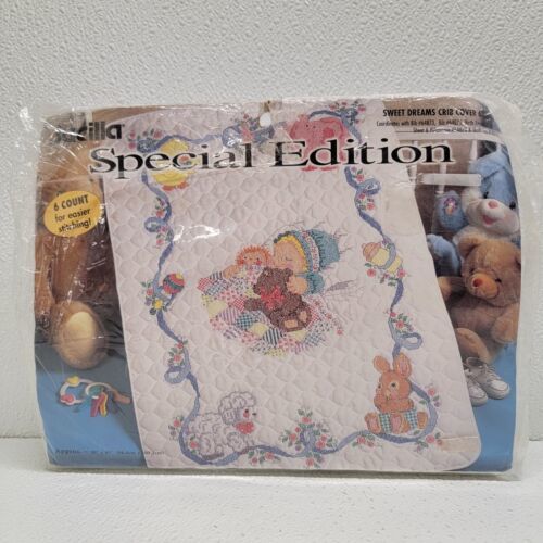 BUCILLA Sweet Dreams Baby Crib Cover Special Edition Stamped Cross Stitch Kit - $24.65