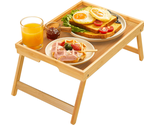 Bamboo Bed Tray Table with Foldable Legs. - £34.21 GBP
