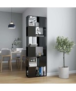 Book Cabinet Room Divider High Gloss Black 60x24x186 cm - £36.55 GBP