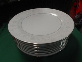 Outstanding CROWN MING Fine China by Jian Shiang- Platinum Trim- 8 DINNER Plates - £50.99 GBP