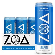 ZOA Zero Sugar Energy Drink, Super Berry, 12 Fl OZ (Pack of 12) - £29.47 GBP