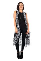 High Secret Women&#39;s Printed Long Duster with Pockets, Black and White (US, Alpha - $68.59