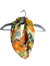 Foulard Infinity Scarf 68&quot; x 10&quot; Lightweight Multicolored Fall Splatter Print - £6.28 GBP