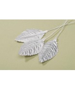 Single Rose Leaf Metallic Silver 2.5 Inches - $21.47 CAD