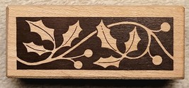 Christmas Holly Border Rubber Stamp, Holidays, Stampa Rosa B REN-B011 - NEW - £3.95 GBP