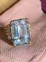 7.50 Carat Aquamarine Blue 925 Sterling Silver Ring Handmade Fine Jewellery - £115.75 GBP