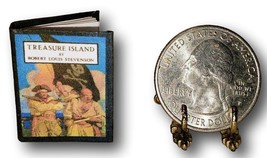 Handcrafted 1:12 Scale Miniature Book Treasure Island Illustrated N. C. Wyeth - £31.45 GBP