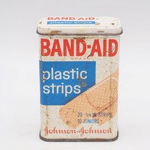 Johnson &amp; Johnson Band Aid Empty Tin Can Advertising Design - $14.84