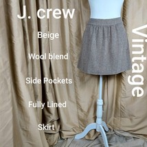 J.crew Vintage Beige Wool Blend Side Pockets Skirt Size 6 - £13.58 GBP