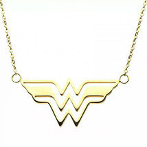 DC Comics Wonder Woman Symbol Gold Colored Stainless Steel Necklace Gold - £25.18 GBP
