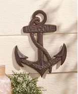 Anchor Wall Plaque with Welcome Sentiment 13.8&quot; High Cast Iron Seaside O... - £29.58 GBP