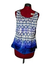 Chico&#39;s Top Multicolor Women Small Sleeveless Pleated Side Slits Size 0 - $22.28