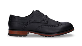 Chaussures de ville véganes brogue pour homme noir effet cuir wing tip é... - £116.95 GBP