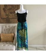 Enfocus Studio Summer Long Dress Size 4 Spaghetti Strap, Handkerchief Skirt - $21.28
