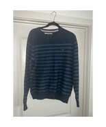 Men’s Tommy Hilfiger Striped Blue Pullover Sweater Size Large - $696.64 MXN