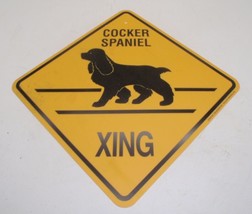 Cocker Spaniel Xing Crossing Yellow Diamond Sign - Plastic - £3.90 GBP