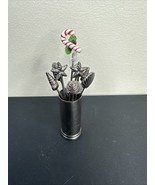 Pier 1 Silver Tone Seashells Cheese Hors D&#39;oeuvre Appetizer Forks Picks ... - $34.51 CAD
