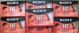 Lot of 7 new Sony HF High Fidelity Blank Audio Cassette Tapes 90 Min Normal Bias - £18.58 GBP